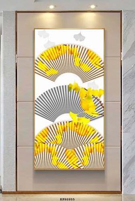 File tranh File tranh hiện đại pha lê gương KF80955 (file gốc) chủ đề phong thủy