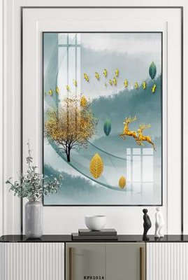 Tải file File tranh hiện đại pha lê gương KF81014 (gốc) làm tranh trang trí