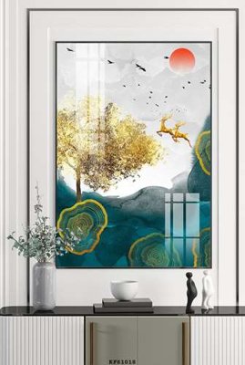 Hình ảnh file gốc File tranh hiện đại pha lê gương KF81018 cho in UV