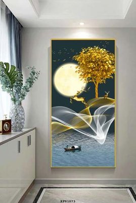 File gốc File tranh hiện đại pha lê gương KF81073 (in tráng gương) ốp tường