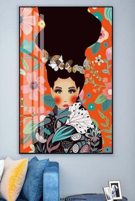 File in trần File tranh hiện đại pha lê gương KF81120 (bản gốc) hoa văn