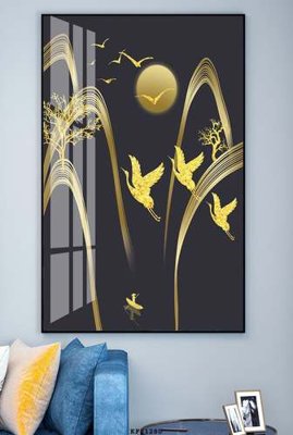 File in lụa File tranh hiện đại pha lê gương KF81280 (chất lượng cao) File tranh hiện đại pha lê gương KF81280