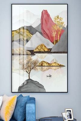 File in mica File tranh hiện đại pha lê gương KF81436 (bản gốc) làm vách ngăn