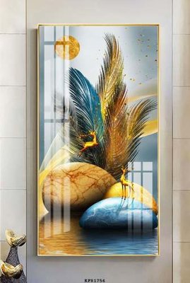 File tranh File tranh hiện đại pha lê gương KF81756 (gốc) chủ đề thiên nhiên