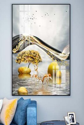 File tranh File tranh hiện đại pha lê gương KF81984 (bản gốc) in lụa 3D