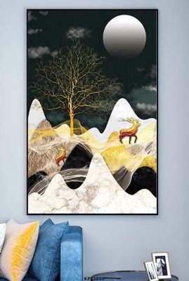 File gốc File tranh hiện đại pha lê gương KF82000 (trang trí) cho phòng khách