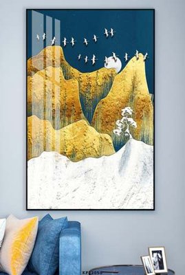 File gốc File tranh hiện đại pha lê gương KF82058 (in lụa) tranh mã đáo