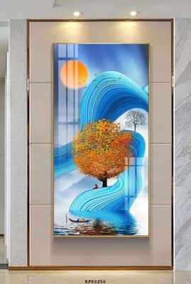 File tranh File tranh hiện đại pha lê gương KF82256 (bản gốc) treo quán cafe