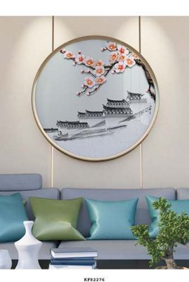 File tranh gốc in trần nhà File tranh hiện đại pha lê gương KF82276 3D