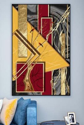 Tải xuống file tranh gốc File tranh hiện đại pha lê gương KF82280 (PSD/TIFF)