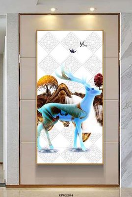 File in ấn File tranh hiện đại pha lê gương KF82284 chuyên nghiệp