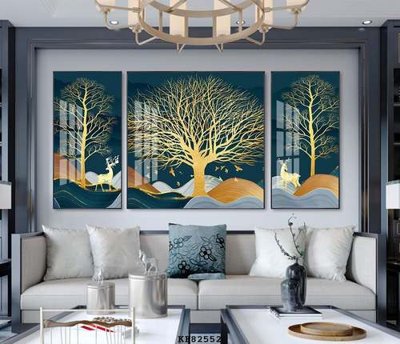 File PSD File tranh hiện đại pha lê gương KF82552 (bản gốc) đã tách nền