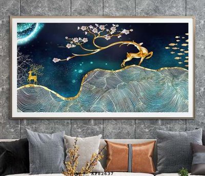 File gốc File tranh hiện đại pha lê gương KF82637 (phiên bản chuẩn) để in ấn