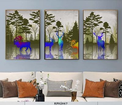 File in lụa File tranh hiện đại pha lê gương KF82867 (chất lượng cao) File tranh hiện đại pha lê gương KF82867