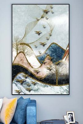 File gốc File tranh hiện đại pha lê gương KF82878 (in lụa) cao cấp