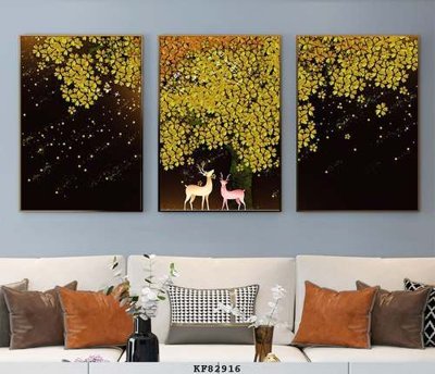 File in ấn File tranh hiện đại pha lê gương KF82916 chuyên nghiệp