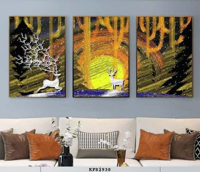 File in lụa File tranh hiện đại pha lê gương KF82938 (phong cảnh) File tranh hiện đại pha lê gương KF82938
