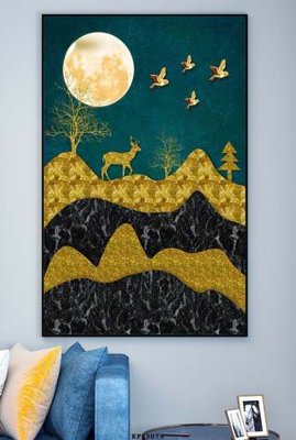 File gốc File tranh hiện đại pha lê gương KF83079 (in lụa) tranh phong thủy