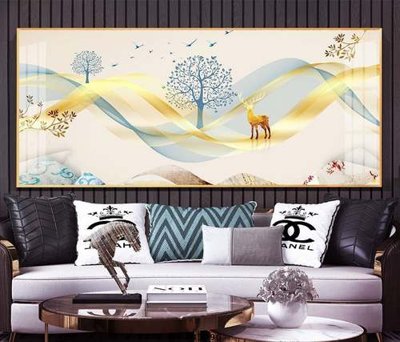 File gốc File tranh hiện đại pha lê gương KF83090 (in lụa) tranh phong thủy