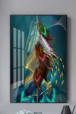 Hình ảnh file gốc File tranh hiện đại pha lê gương KF83128 cho in UV