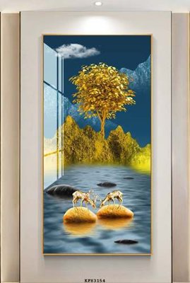 File tranh File tranh hiện đại pha lê gương KF83154 (ảnh gốc) in trần nhà