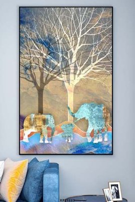 File in mica File tranh hiện đại pha lê gương KF83223 (bản gốc) làm vách ngăn