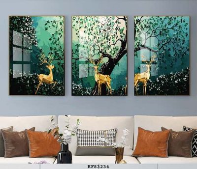 File gốc in tráng gương File tranh hiện đại pha lê gương KF83234 chi tiết