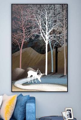 Download file File tranh hiện đại pha lê gương KF83240 (gốc) in mica đèn LED