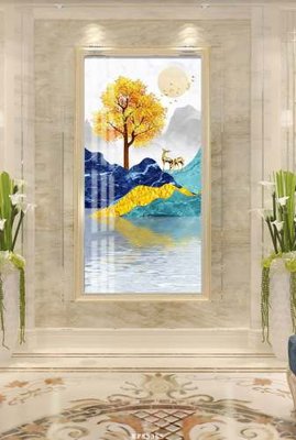 File tranh File tranh hiện đại pha lê gương KF83365 (gốc) chủ đề thành phố