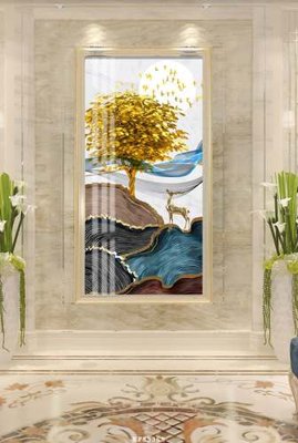 File tranh File tranh hiện đại pha lê gương KF83368 (gốc) in trên kính