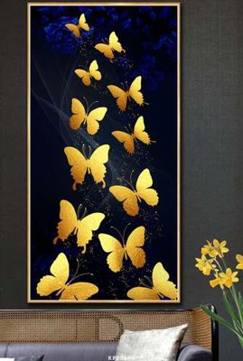 File in trần File tranh hiện đại pha lê gương KF83404 (bản gốc 3D) sống động