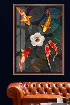 File gốc File tranh hiện đại pha lê gương KF83411 (in lụa) trang trí tường
