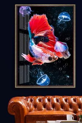 File in lụa File tranh hiện đại pha lê gương KF83499 (hoa văn) File tranh hiện đại pha lê gương KF83499