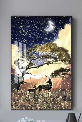 File gốc File tranh hiện đại pha lê gương KF83595 (ảnh chi tiết) để in ấn