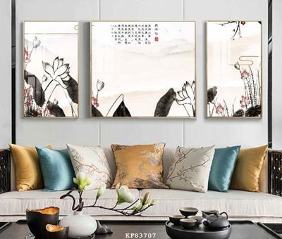 Tải file File tranh hiện đại pha lê gương KF83707 (gốc) chủ đề hoa sen