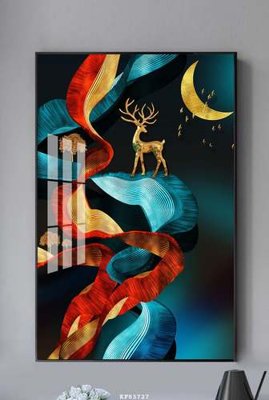 File in trần File tranh hiện đại pha lê gương KF83727 (file gốc) xuyên sáng