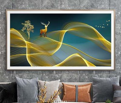 File in trần File tranh hiện đại pha lê gương KF83841 (bản gốc) mây trời