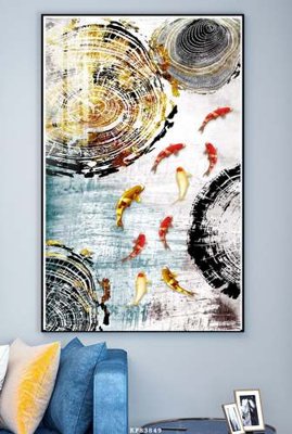 File gốc in mica File tranh hiện đại pha lê gương KF83849 chất lượng