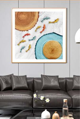 File gốc File tranh hiện đại pha lê gương KF83865 (in lụa) tranh thuận buồm