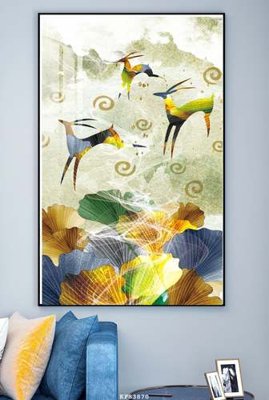 File tranh File tranh hiện đại pha lê gương KF83870 (bản gốc) in lụa dán tường