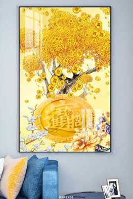 File tranh in trần 3D File tranh hiện đại pha lê gương KF83901 (ảnh gốc)