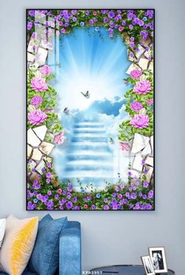 Tải file File tranh hiện đại pha lê gương KF83957 (gốc) chủ đề phong thủy