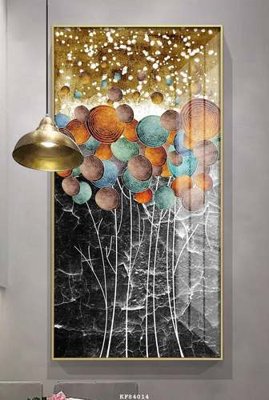 File tranh File tranh hiện đại pha lê gương KF84014 (gốc) in vải canvas