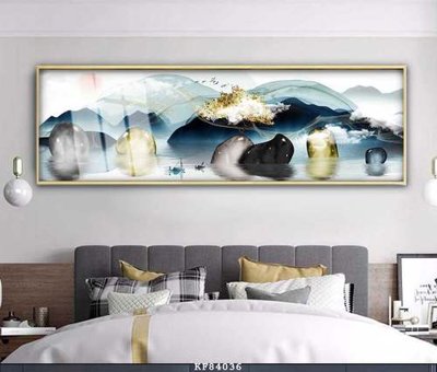 File in mica File tranh hiện đại pha lê gương KF84036 (bản gốc) làm vách ngăn