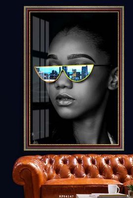 File tranh File tranh hiện đại pha lê gương KF84147 (bản gốc) treo quán cafe