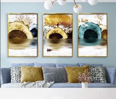 Hình ảnh file gốc in lụa File tranh hiện đại pha lê gương KF84167