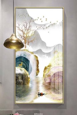 Download file gốc File tranh hiện đại pha lê gương KF84202 (in lụa) hoa lá