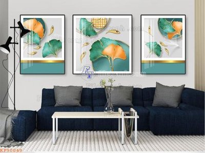 Tải file File tranh hiện đại pha lê gương KF90049 (gốc) chủ đề hoa sen