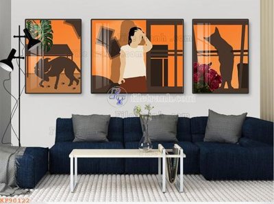 File tranh in mica File tranh hiện đại pha lê gương KF90122 (độ phân giải cao)