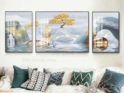 File tranh File tranh hiện đại pha lê gương KF90137 (gốc) in backlit film